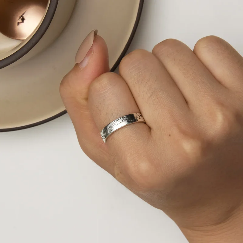 (bild till) Pandora Style Cat Doodle Open Ring - SCR951-E - View 6
