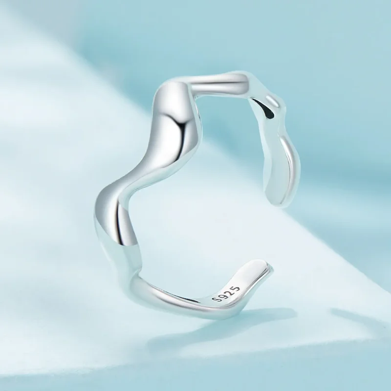 (bild till) Pandora Style Wave Open Ring - SCR954 - View 2