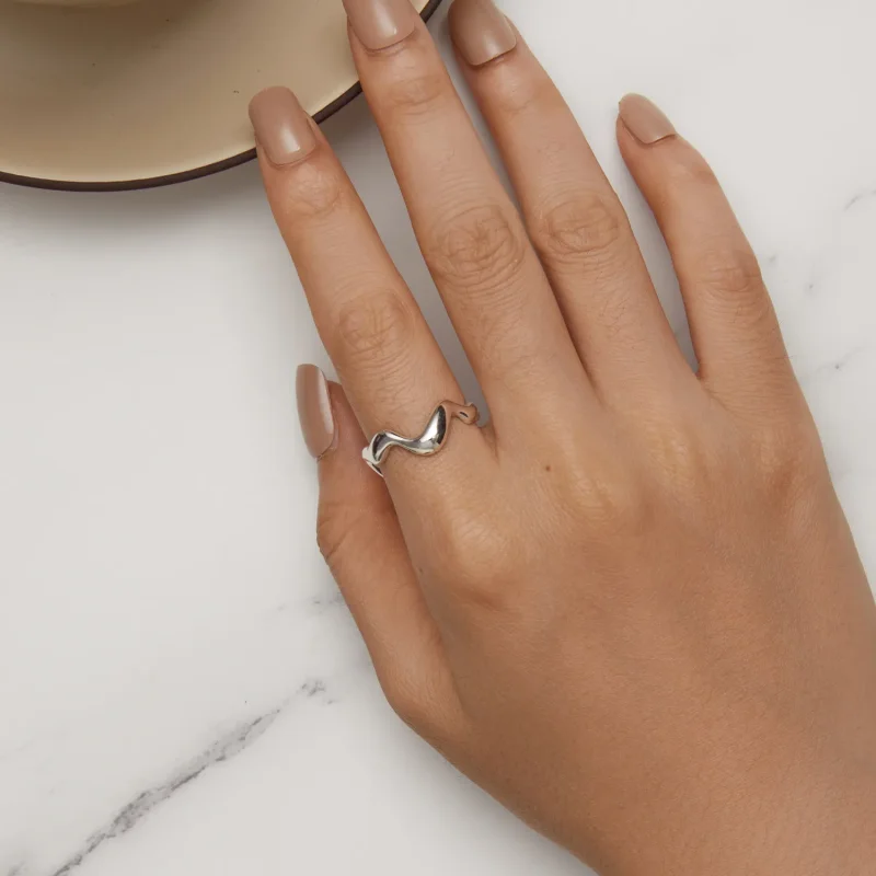 (bild till) Pandora Style Wave Open Ring - SCR954 - View 5