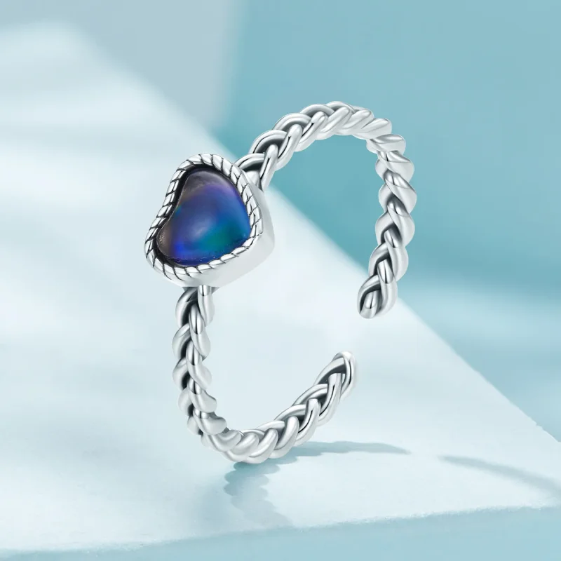 (bild till) Pandora-stil Enkelt Twist Hjärtformad Öppen Ring - SCR956 - View 2