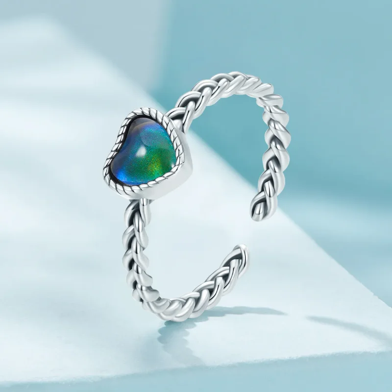 (bild till) Pandora-stil Enkelt Twist Hjärtformad Öppen Ring - SCR956 - View 4