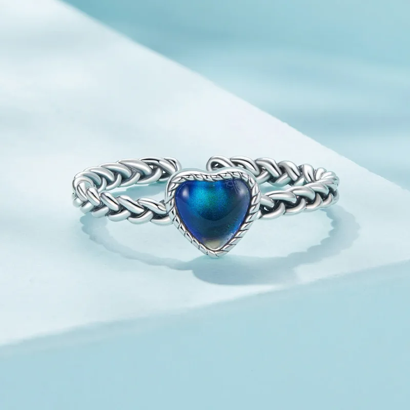 (bild till) Pandora-stil Enkelt Twist Hjärtformad Öppen Ring - SCR956 - View 5
