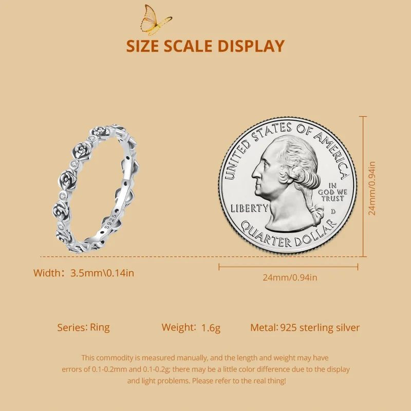 (bild till) Pandora-stil Rose Ring - SCR960 - View 6