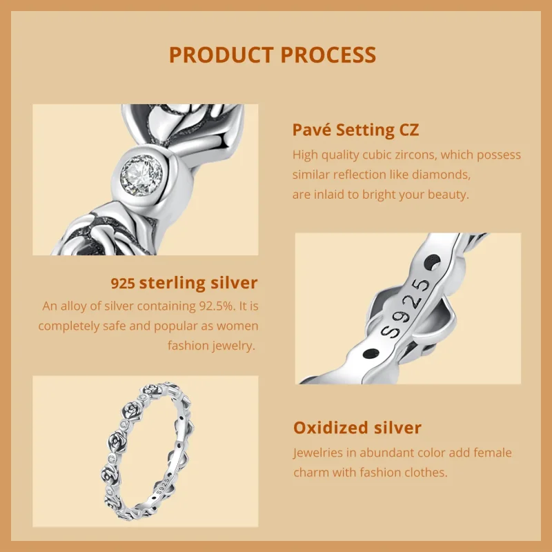 (bild till) Pandora-stil Rose Ring - SCR960 - View 7