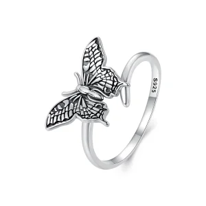 (bild till) Pandora-stil Fjäril Öppen Ring - SCR966-E