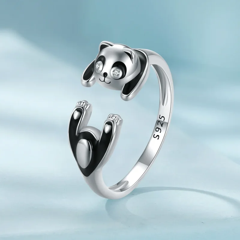 (bild till) Pandora-stil Panda Öppen Ring - SCR969-E - View 2