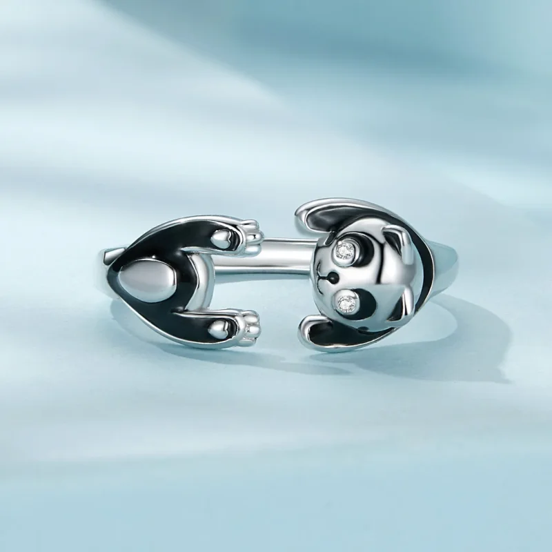 (bild till) Pandora-stil Panda Öppen Ring - SCR969-E - View 3