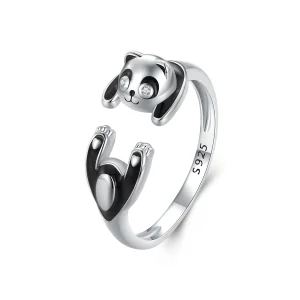 (bild till) Pandora-stil Panda Öppen Ring - SCR969-E