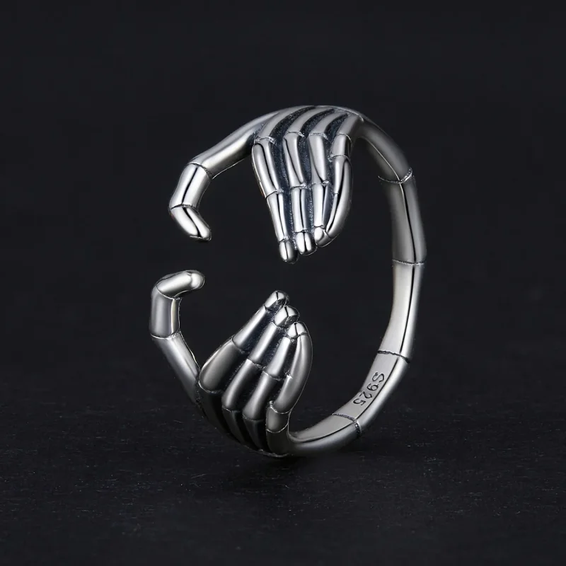 (bild till) Pandora Style Skeletthandsöppen ring - SCR971-E - View 2