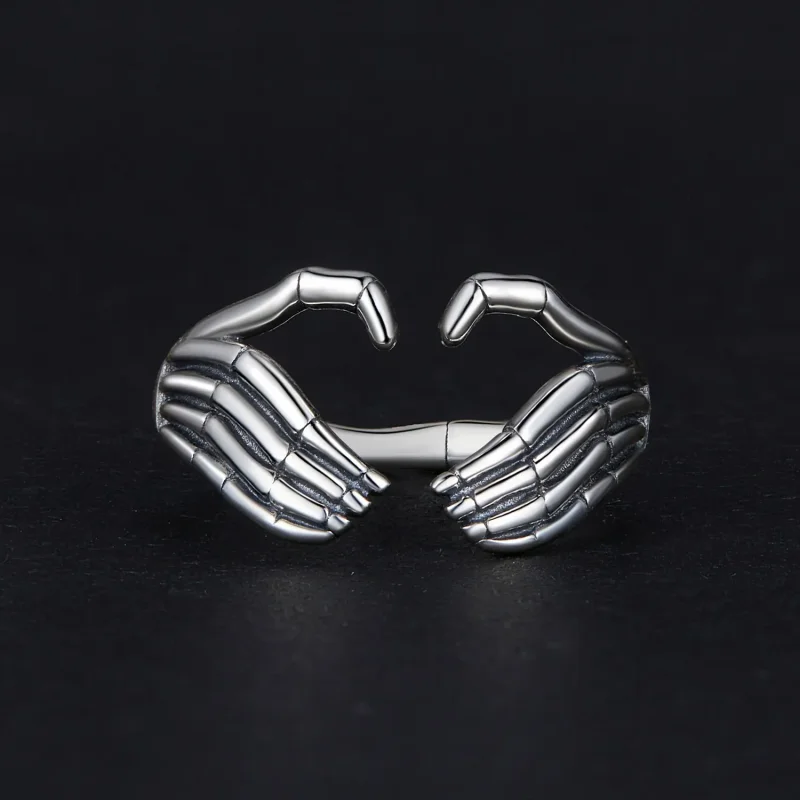(bild till) Pandora Style Skeletthandsöppen ring - SCR971-E - View 3