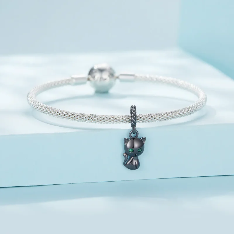 (bild till) Pandora-stil Katt Pendel - SCX122-D - View 3