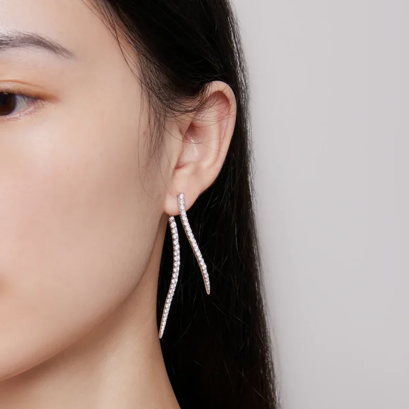 (bild till) Pandora-stil Smart Tassel Långa Stiftöronhängen - YIE227 - View 6