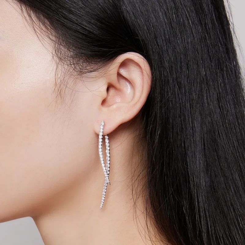 (bild till) Pandora-stil Smart Tassel Långa Stiftöronhängen - YIE227 - View 7