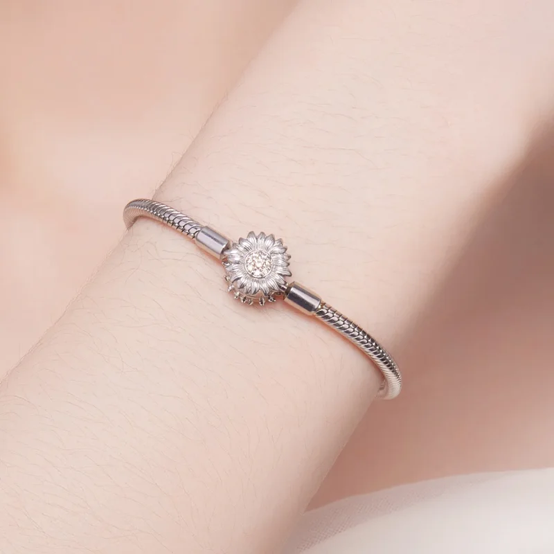 (bild till) Pandora-stil Solros Basics Kedjearmband - BSB123 - View 7