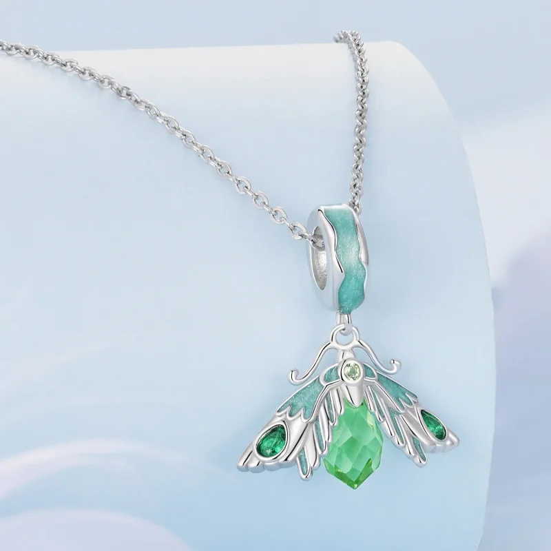 (bild till) Pandora-stil Moth Hängeamulett Charm - BSC866 - View 2