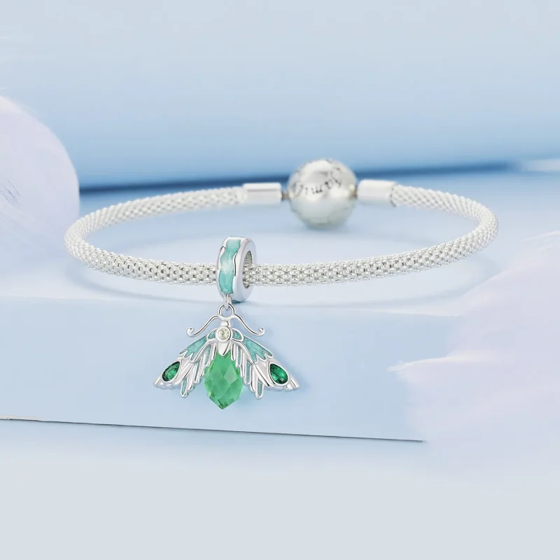 (bild till) Pandora-stil Moth Hängeamulett Charm - BSC866 - View 3