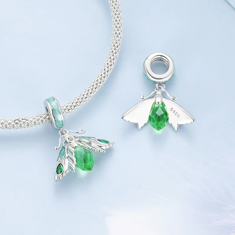 (bild till) Pandora-stil Moth Hängeamulett Charm - BSC866 - View 4