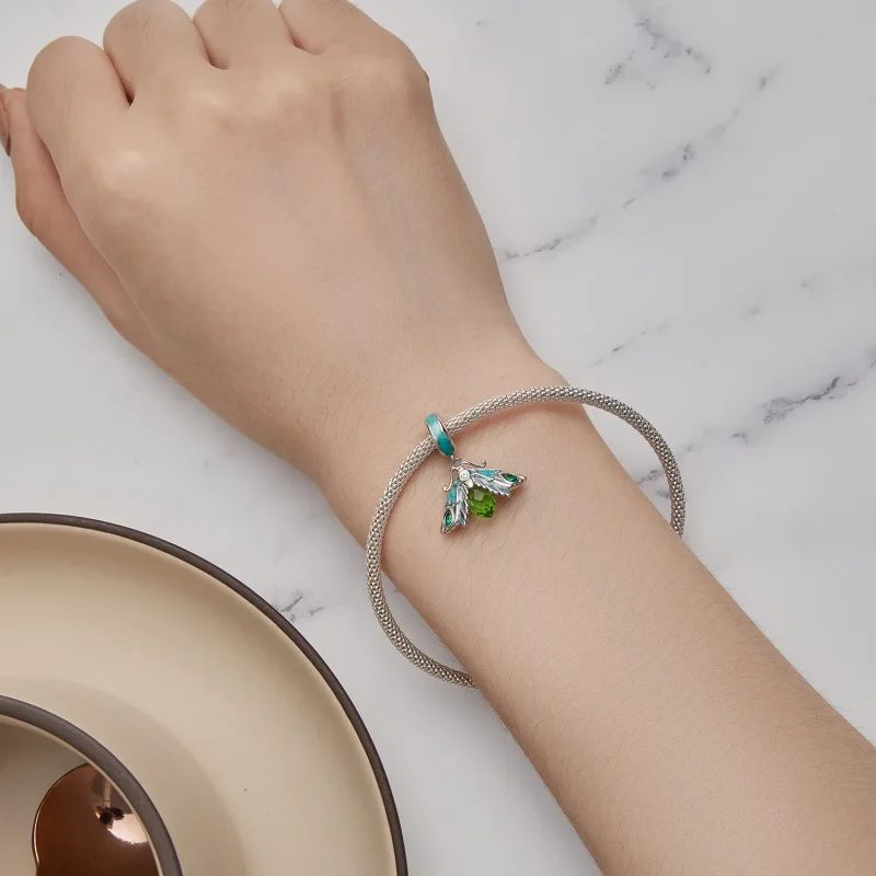 (bild till) Pandora-stil Moth Hängeamulett Charm - BSC866 - View 5