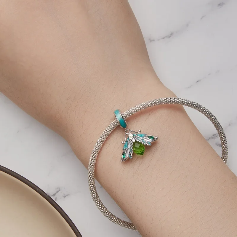 (bild till) Pandora-stil Moth Hängeamulett Charm - BSC866 - View 6