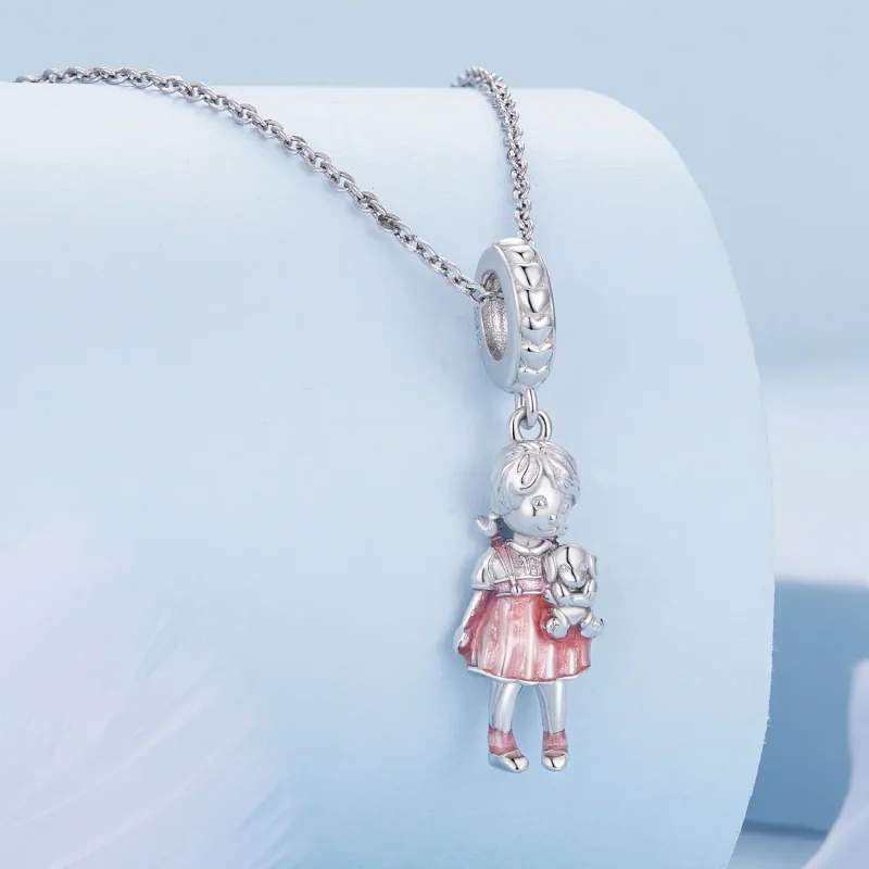 (bild till) Pandora-stil Little Girl Hängecharm - BSC878 - View 2