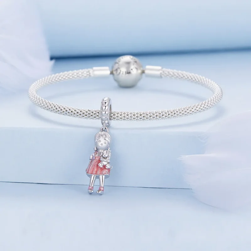 (bild till) Pandora-stil Little Girl Hängecharm - BSC878 - View 3