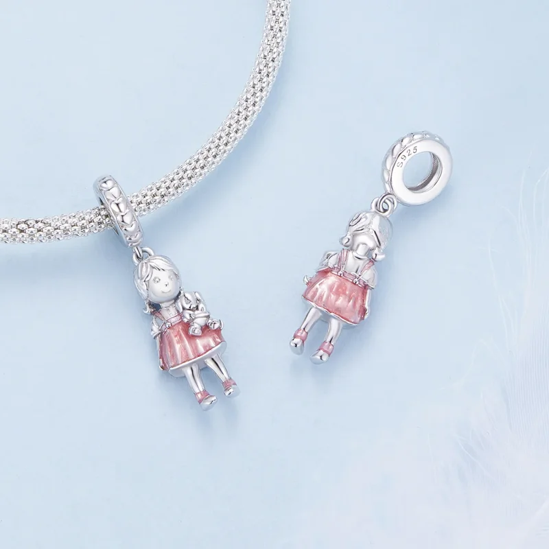 (bild till) Pandora-stil Little Girl Hängecharm - BSC878 - View 4