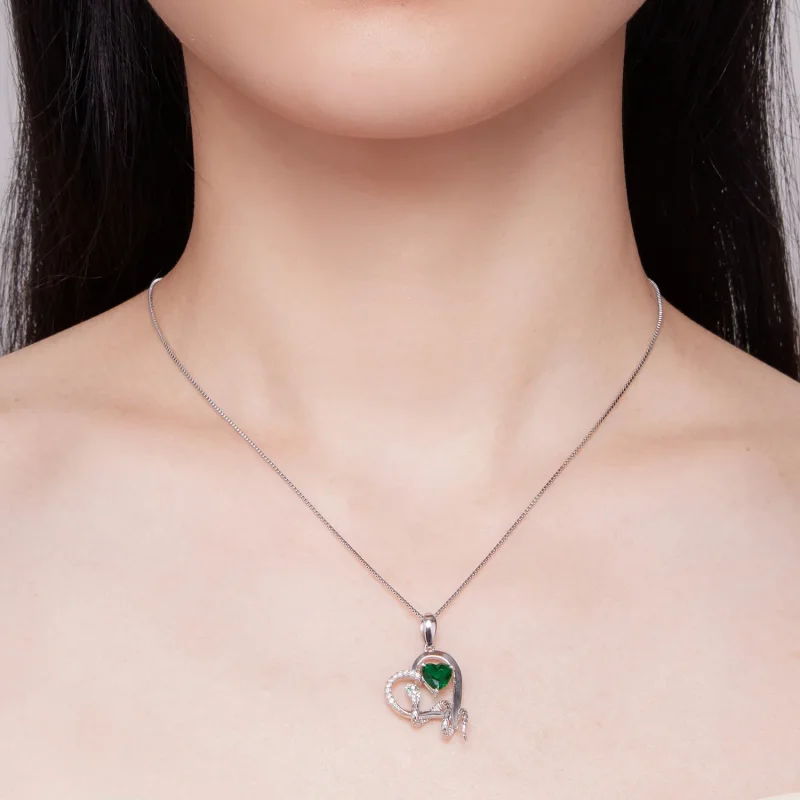 (bild till) Pandora-stil Halsband med Uttömmande Orm som Linger Hjärtform - BSN327 - View 4