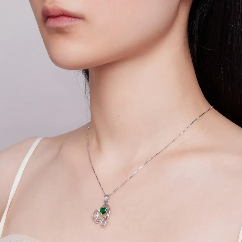 (bild till) Pandora-stil Halsband med Uttömmande Orm som Linger Hjärtform - BSN327 - View 5