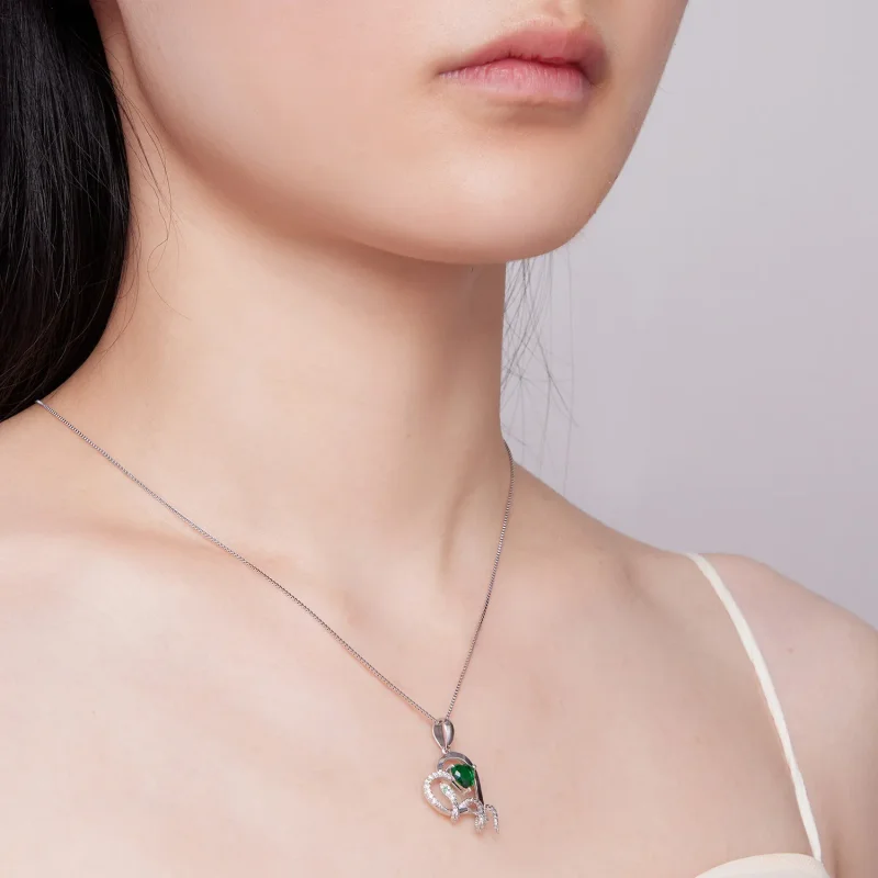 (bild till) Pandora-stil Halsband med Uttömmande Orm som Linger Hjärtform - BSN327 - View 6