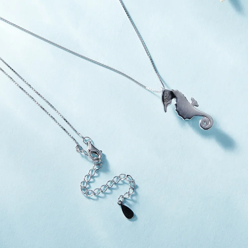 (bild till) Pandora-stil Halsband med Sjöhäst - BSN332 - View 4