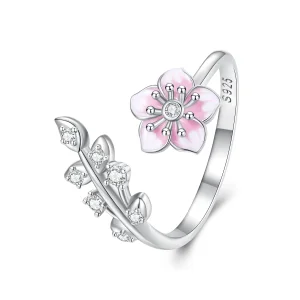 (bild till) Pandora-stil Cherry Blossoms Öppen Ring - BSR438
