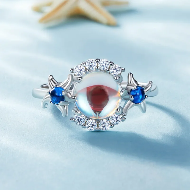 (bild till) Pandora-stil Gradient Moonstone Sjöstjärnering - BSR446 - View 3