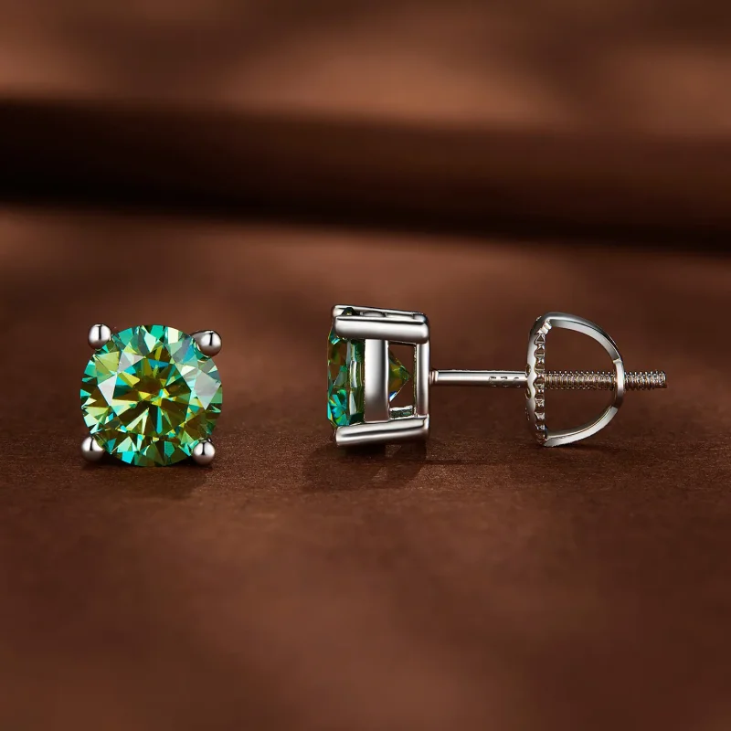 (bild till) Pandora-stil Enkarat Fyrklo Moissanite-stenfästen - MSE003-CFL - View 2