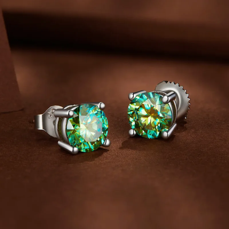 (bild till) Pandora-stil Enkarat Fyrklo Moissanite-stenfästen - MSE003-CFL - View 3