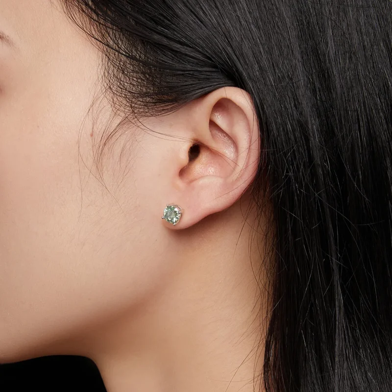 (bild till) Pandora-stil Enkarat Fyrklo Moissanite-stenfästen - MSE003-CFL - View 5