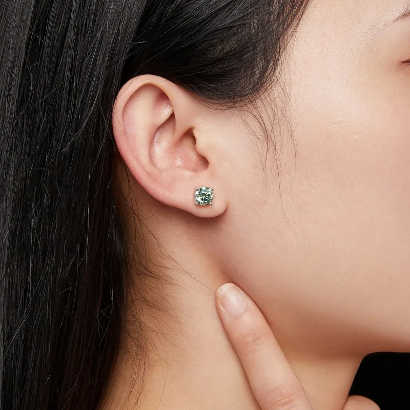 (bild till) Pandora-stil Enkarat Fyrklo Moissanite-stenfästen - MSE003-CFL - View 6