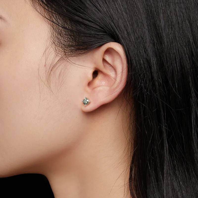 (bild till) Pandora-stil 0,5 karat Fyrklo Moissanite Örhängen - MSE003-CFS - View 5
