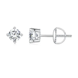 (bild till) Pandora-stil 0,5 karat Fyrklo Moissanite Örhängen - MSE003-S