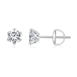 (bild till) Pandora-stil 0,5 karat Fyrklo Moissanite Örhängen - MSE004-S