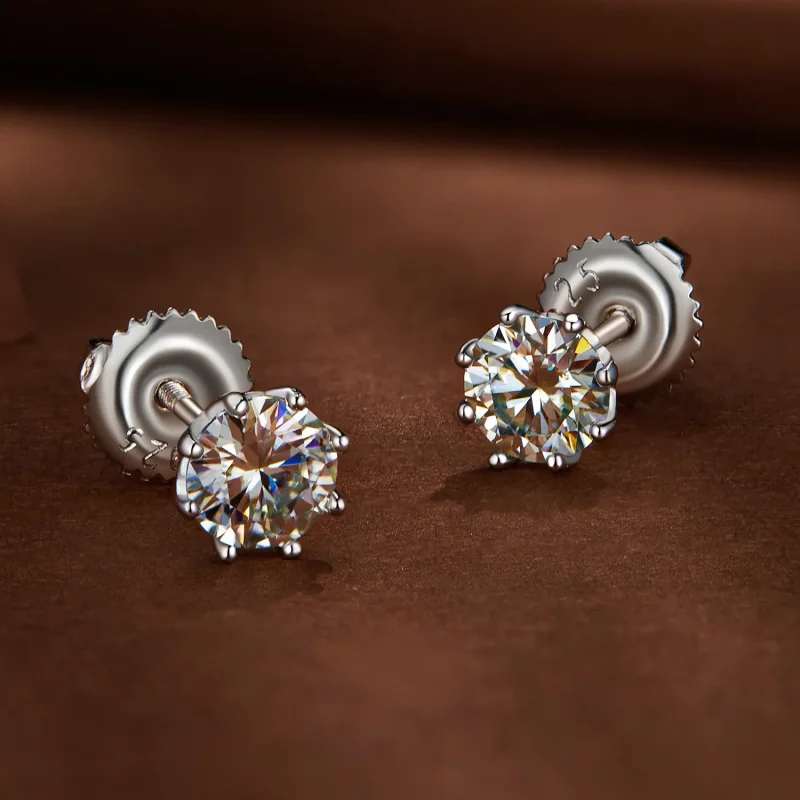 (bild till) Pandora Style 0,5 karat Moissanite-örhängen - MSE019-S - View 2