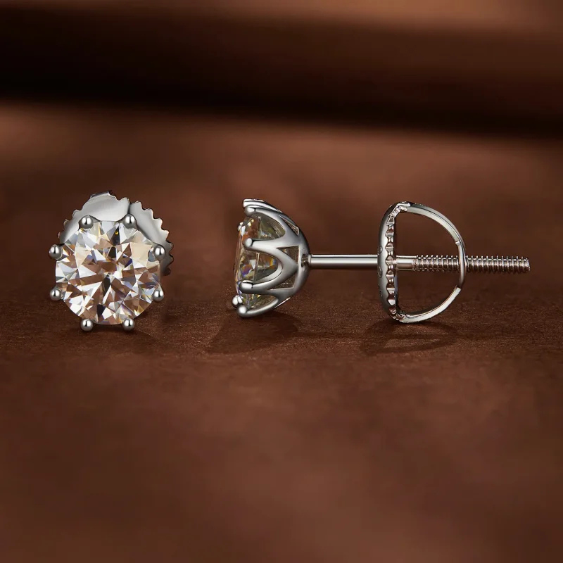 (bild till) Pandora Style 0,5 karat Moissanite-örhängen - MSE019-S - View 3