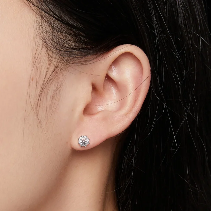 (bild till) Pandora Style 0,5 karat Moissanite-örhängen - MSE019-S - View 4