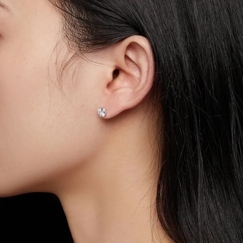 (bild till) Pandora Style 0,5 karat Moissanite-örhängen - MSE019-S - View 5