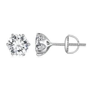 (bild till) Pandora-stil 1 karat Moissanite-stiftöronhängen - MSE020-L