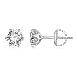 (bild till) Pandora-stil 0,5 karat Moissanite-stiftöronhängen - MSE020-S