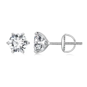 (bild till) Pandora-stil 1 karat Moissanite-sticköronringar - MSE021-S