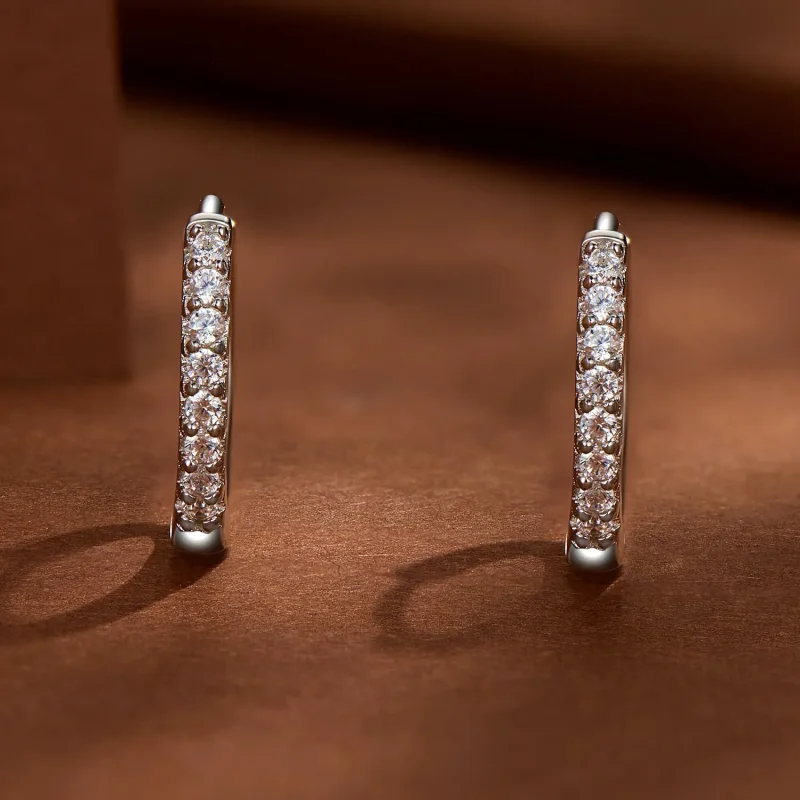 (bild till) Pandora-stil Fin Moissanite-örhängen - MSE022 - View 2