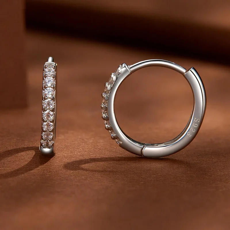 (bild till) Pandora-stil Fin Moissanite-örhängen - MSE022 - View 3