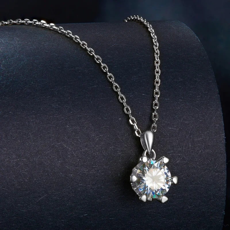 (bild till) Pandora-stilshalsband med lyxig Moissanite - MSN006-A - View 2