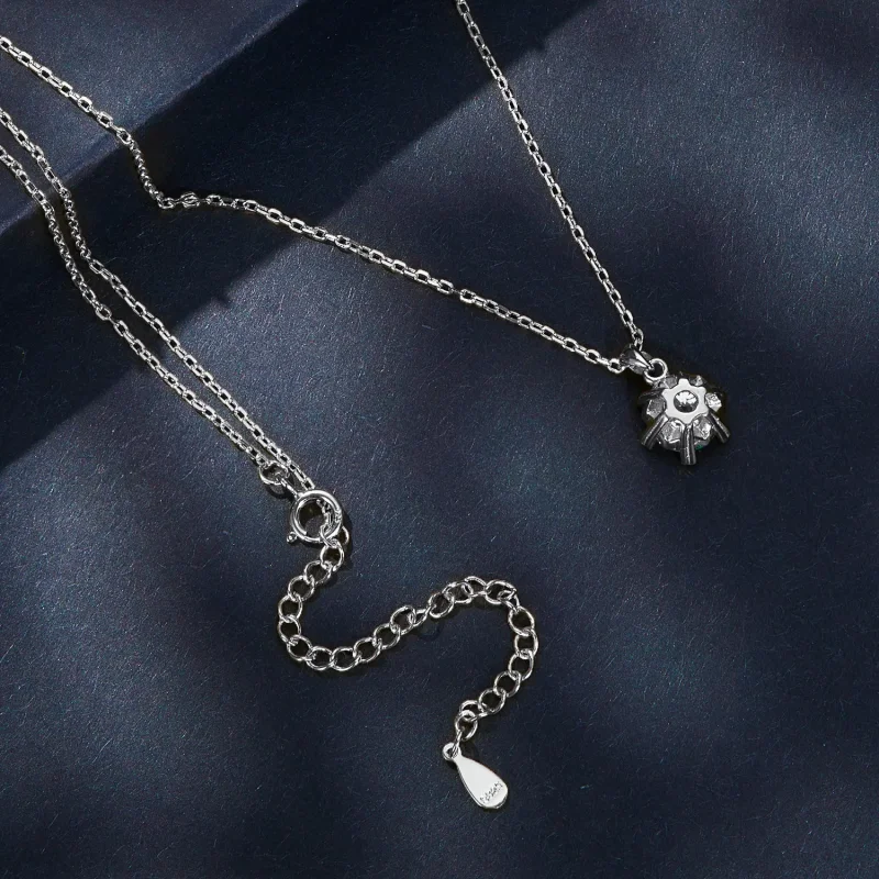 (bild till) Pandora-stilshalsband med lyxig Moissanite - MSN006-A - View 4